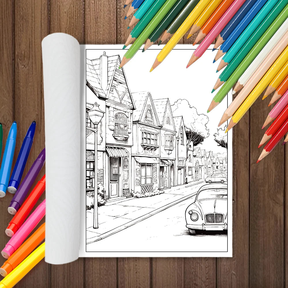 🖌️✨ Retro Livre de Coloriage,, 30 Motifs Anti-Stress