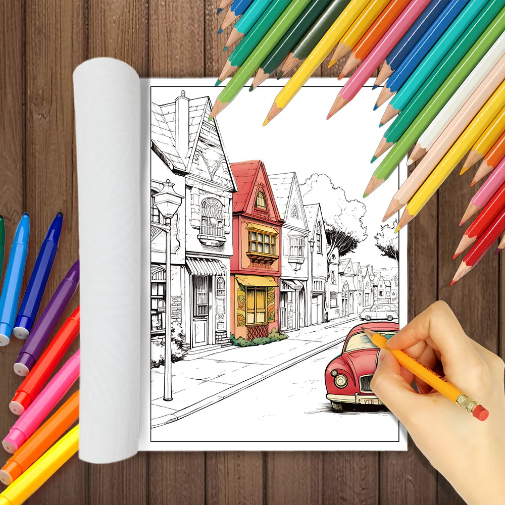 🖌️✨ Retro Livre de Coloriage,, 30 Motifs Anti-Stress