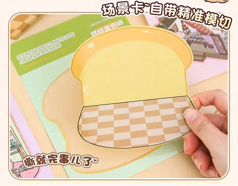 🏞️✨ 20 Stickers 3D – Album de Paysages Cartoon DIY