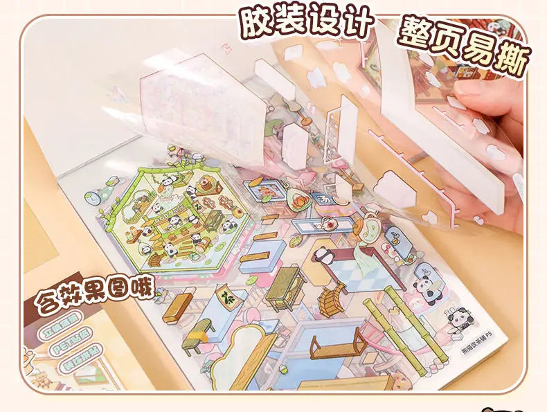 🏞️✨ 20 Stickers 3D – Album de Paysages Cartoon DIY